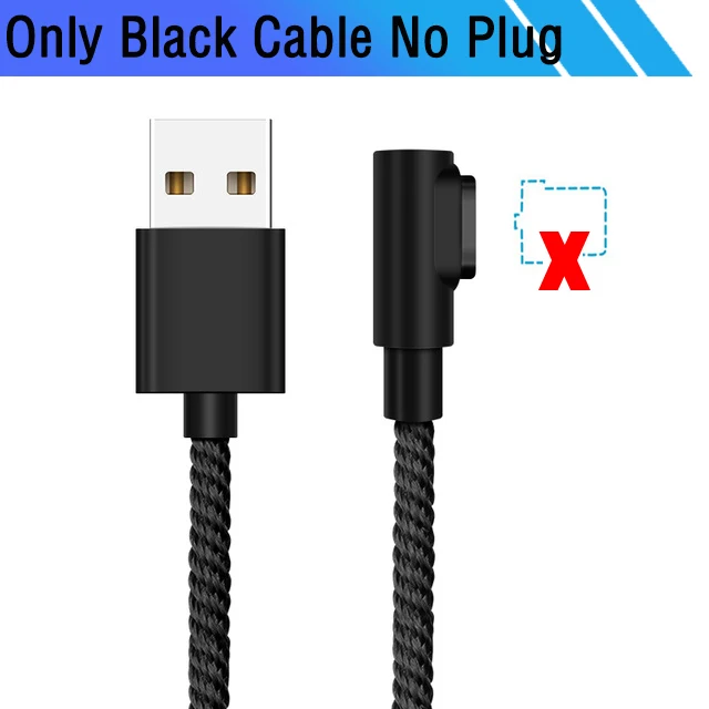 Black Cable No Plug Тип C Магнитный кабель Micro Usb 3A быстрой зарядки и передачи данных кабель для android-устройств для huawei Honor Note 10 samsung A50 A70 Магнитная разъем - Цвет: Black Cable No Plug