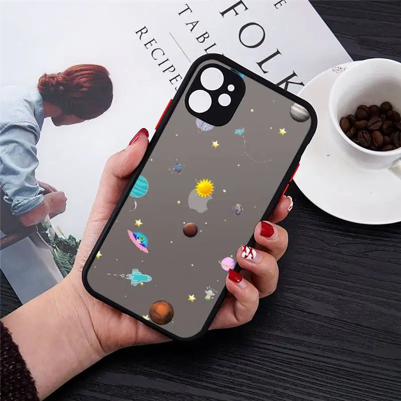

Starry Universe Phone Case black matte transparent For iPhone 7 8 x xs xr 11 12 pro plus mini max Clear Funda
