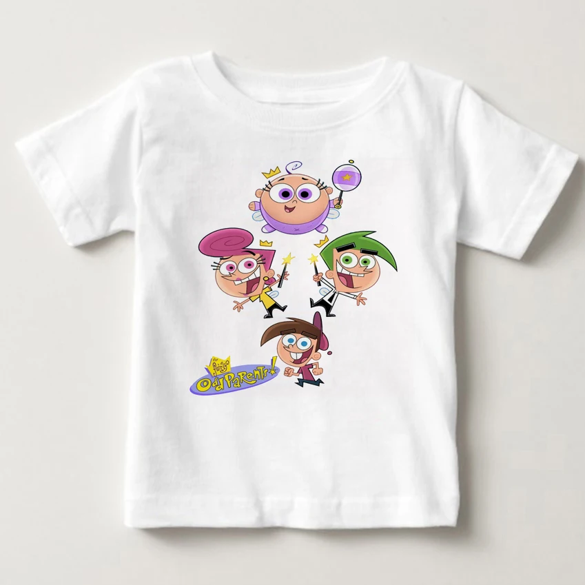 

Childres Summer Short Sleeved Timmy Tops Kids Animated T-shirts Girls Tops Kids The Fairly OddParents Lovely Boy Tshirt MJ