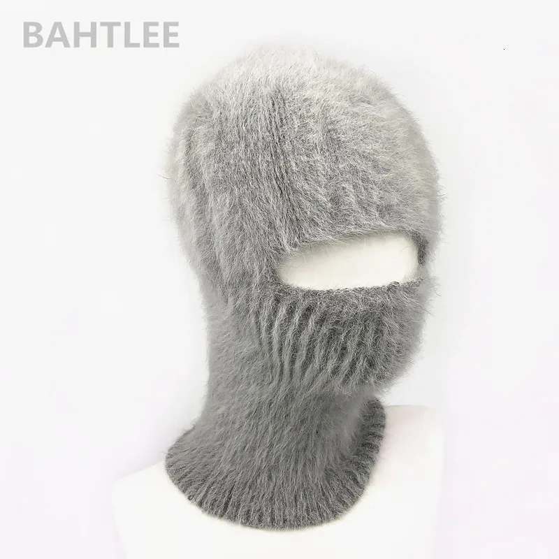 BAHTLEE, зимняя Лыжная маска, Балаклава, Ангорский кролик, вязаная шапка, шарф, шапки, теплые шапки для мужчин или женщин, Теплая Флисовая шапка