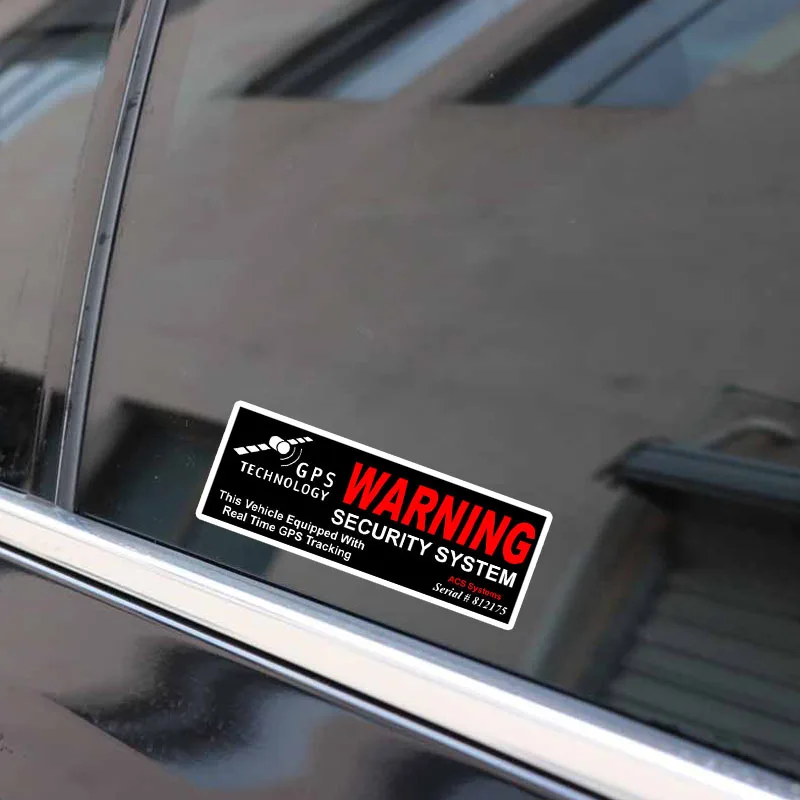 Aliauto 4 X Warning Car Stickers GPS Security System Accessories PVC Decal for Mazda 3 Subaru Golf Mini Cooper 10cm*3cm | Автомобили и