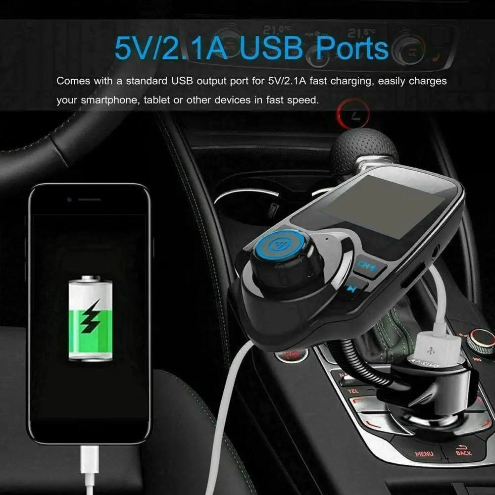 Автомобильный комплект беспроводной Радио Аудио адаптер с двумя USB 2.1A зарядное