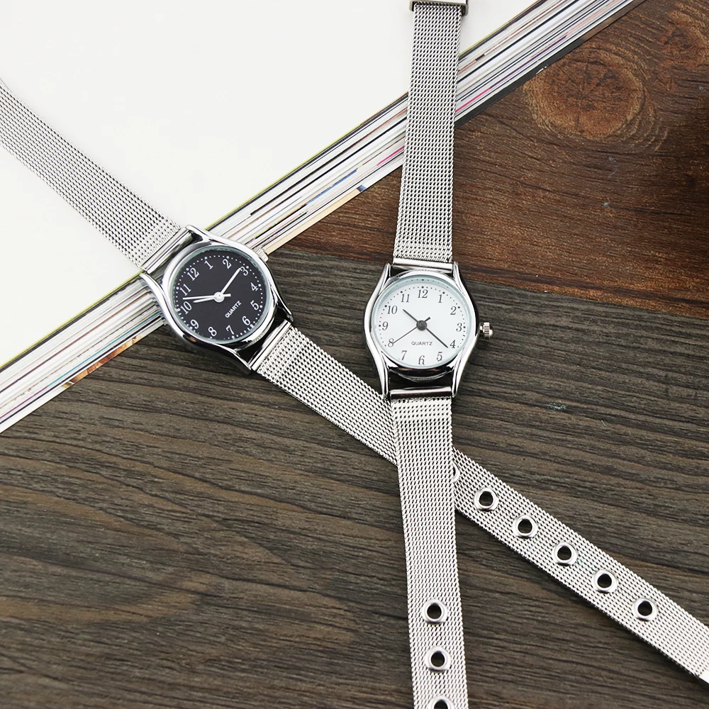 Часы женские кварцевые с сетчатым браслетом модные повседневные маленькие из