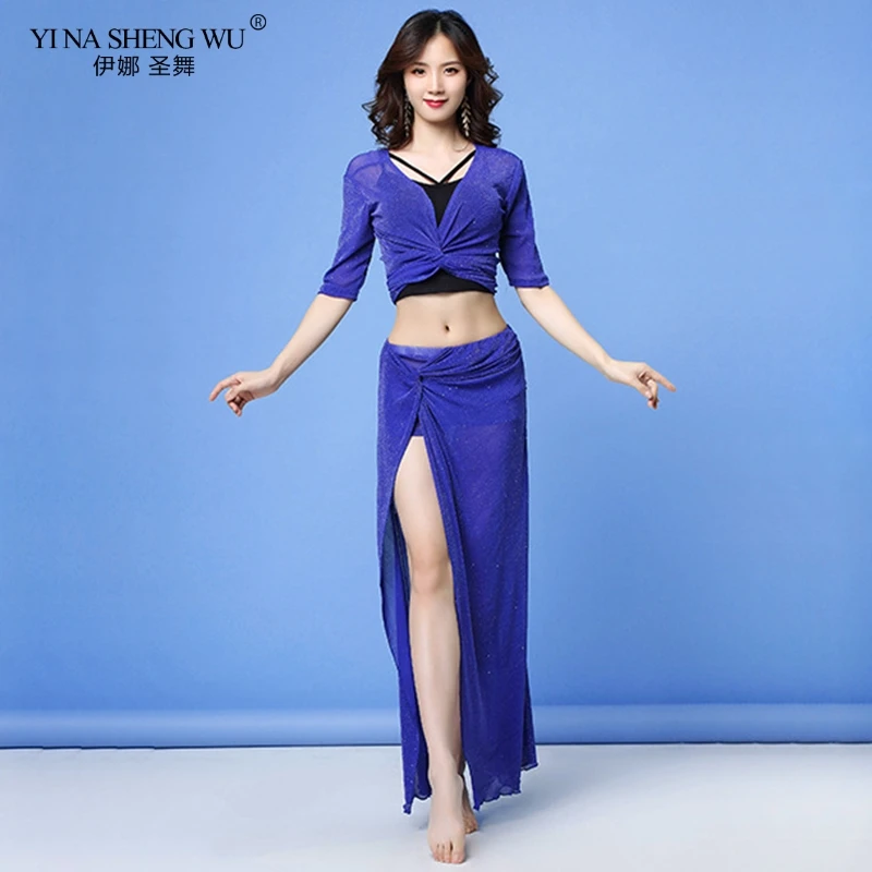 Женский костюм для танца живота комплект из трех предметов эластичный топ с