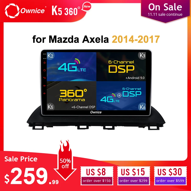 Ownice K3 K5 K6 4G LTE DSP 360 Panorama Android 9,0 Восьмиядерный Автомобильный DVD радио плеер gps Navi для Mazda 3 Axela