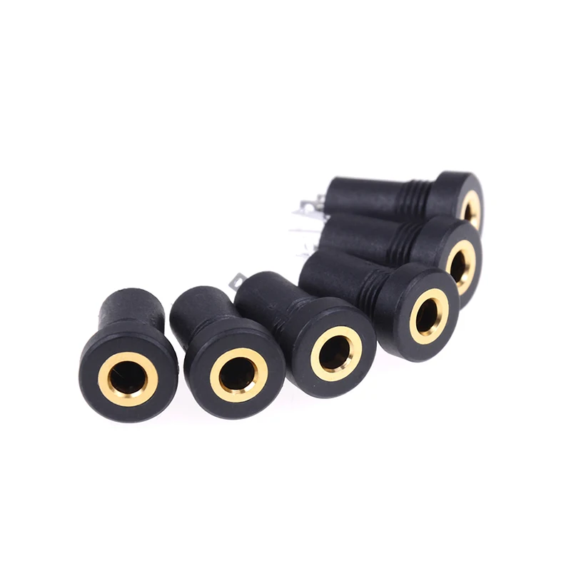 2Pcs/lot 3.5MM Audio Jack Socket 3 Pole Black Stereo Solder Panel Mount With Nuts Connector Free Shipping | Электроника