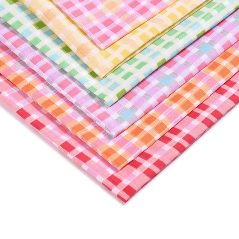 Сетчатая ткань из полиэстера 50*150 см одежда рубашка в клетку оптовая продажа