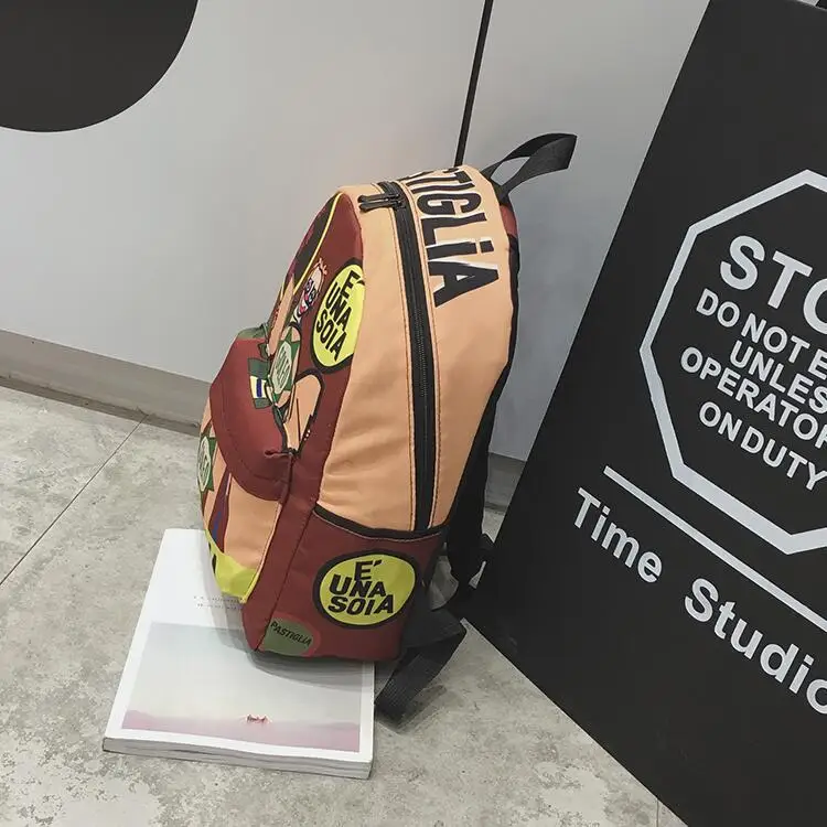 Мягкий ретро рюкзак для сестры Женская ткань Оксфорд геометрический узор