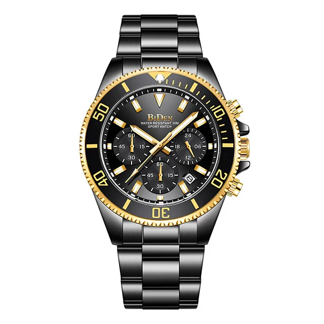 Золотой Новинка, Rolexable часы, мужские спортивные кварцевые часы, мужские s часы, Топ бренд, Роскошные, бизнес, водонепроницаемые часы с хронографом, Relogio Masculino - Цвет: Золотой