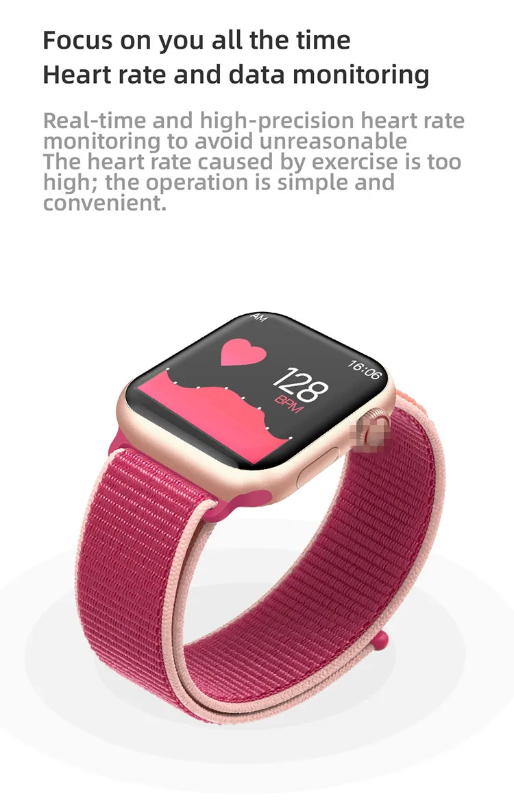 Slimy Смарт-часы для мужчин и женщин, умные часы для Apple Watch 4 IWO 10 IWO 11, Смарт-часы с беспроводной зарядкой