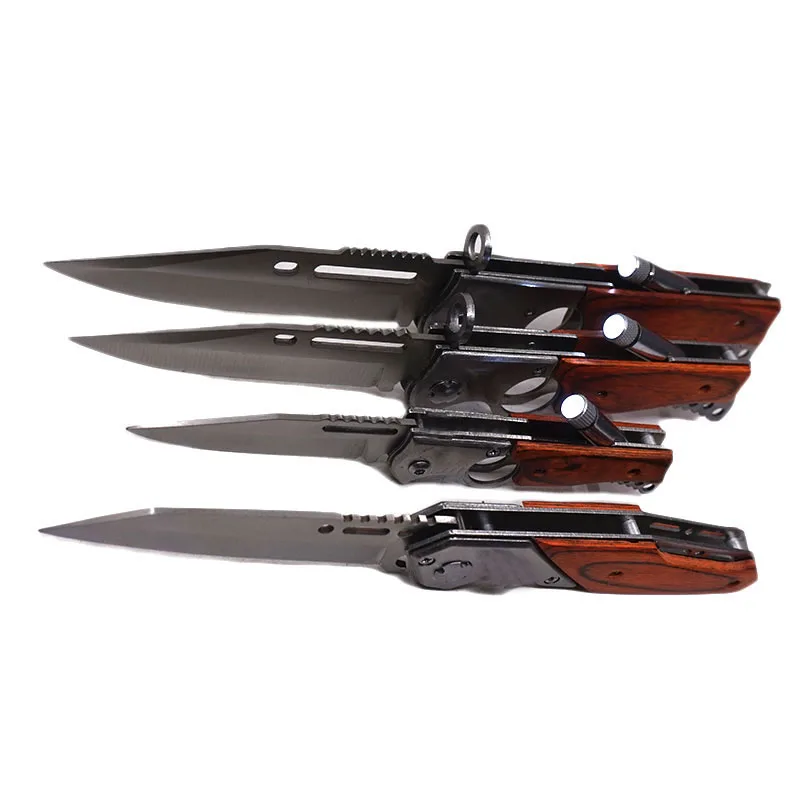 Складной нож для охоты выживания лезвие из нержавеющей стали деревянная ручка