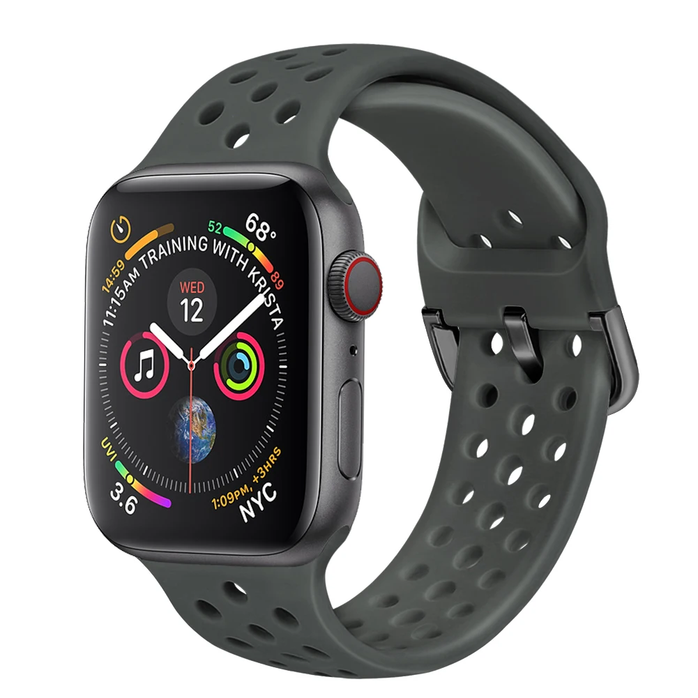 Силиконовый ремешок для apple watch 4 band 44 мм 40 мм iWatch band 42 мм 38 мм спортивный браслет correa apple watch 4 3 2 1 Аксессуары