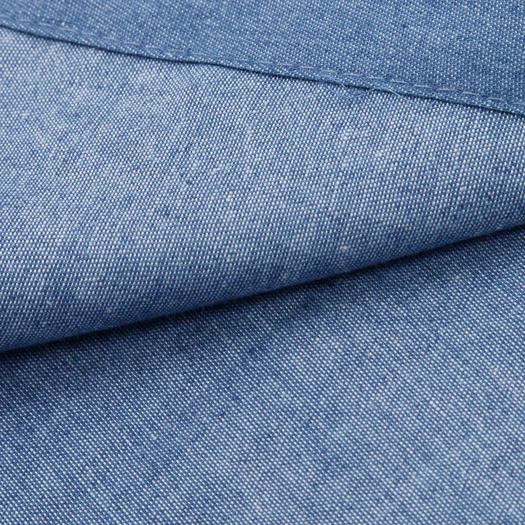 Женское джинсовое платье-рубашка с отложным воротником на пуговицах | Женская