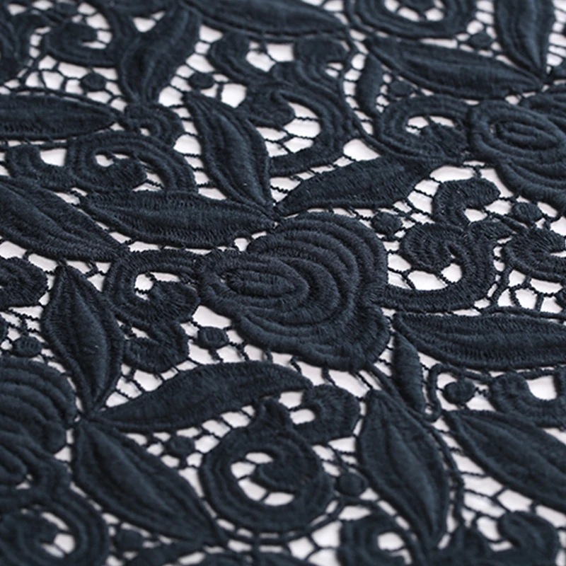 19 Весна Лето Новая тяжелая 100% хлопковая кружевная ткань для женщин платье