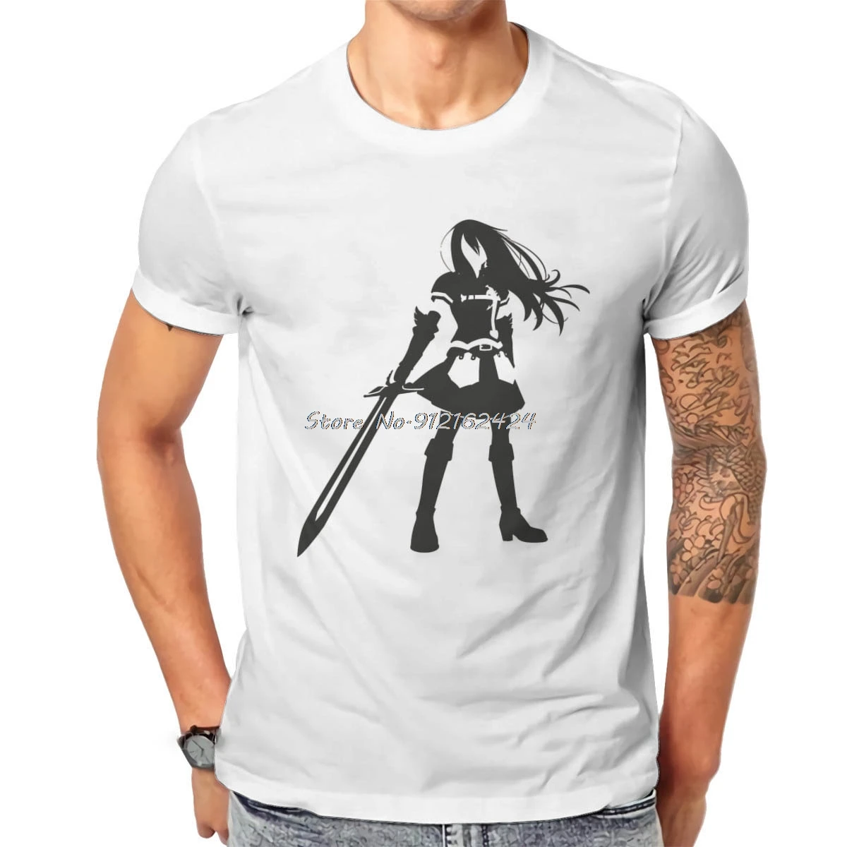 Футболка мужская с круглым вырезом Классическая Свободная рубашка японским аком