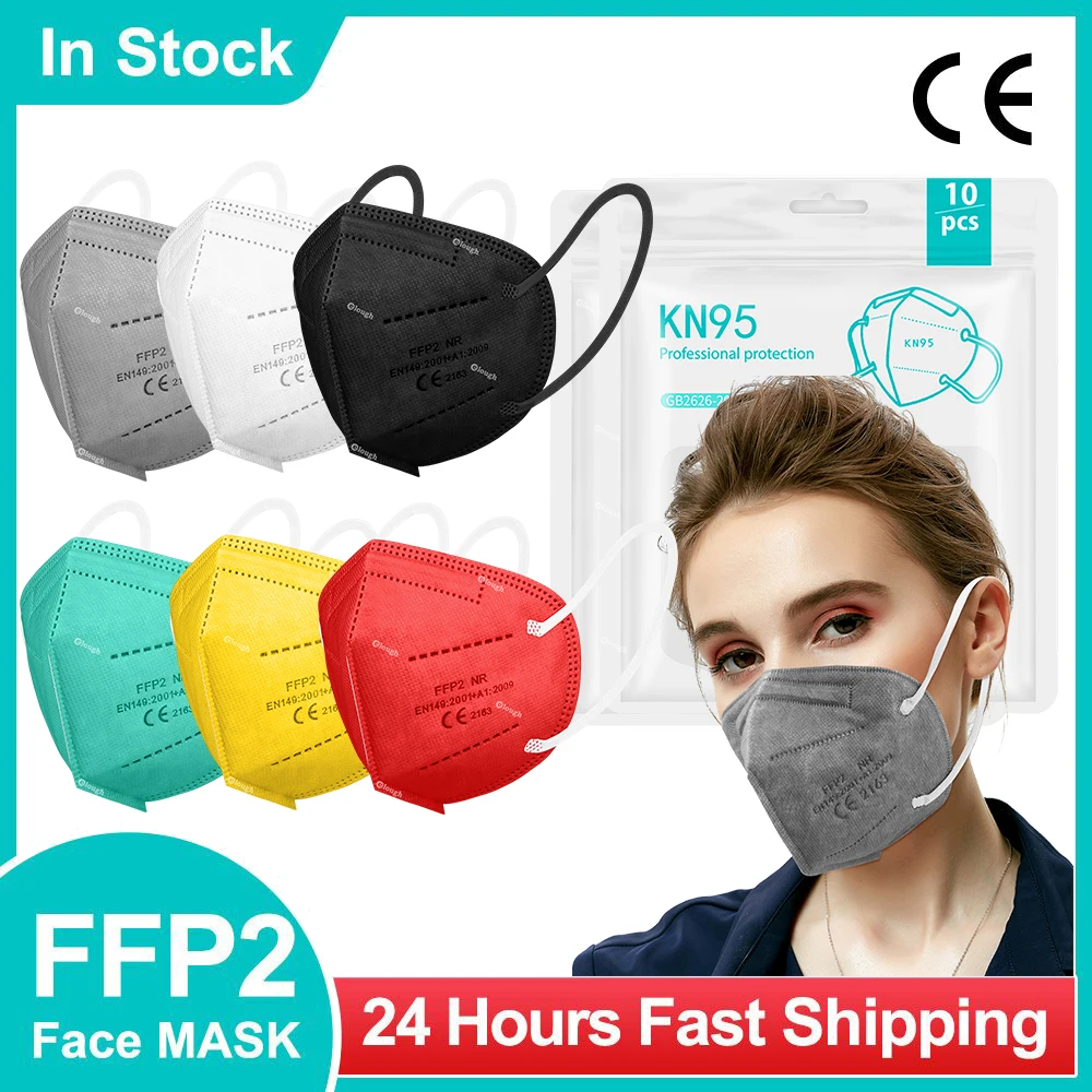 

Black Mascherine FFP2 Certificate CE Mascarillas FPP2 Negras KN95 Masks Adult Protective Face Mask Gray Masque FFP 2 FFP2Mask