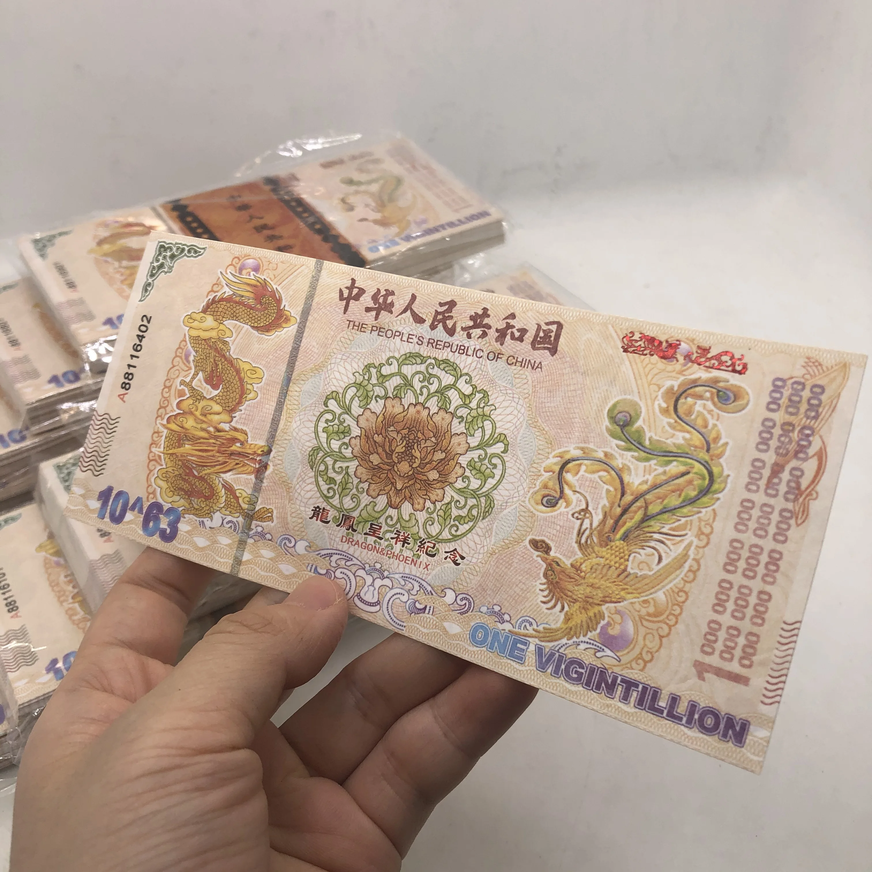 1000 шт. китайский дракон и Феникс Vigintillion Бумага купюр набор в коробке не валюты
