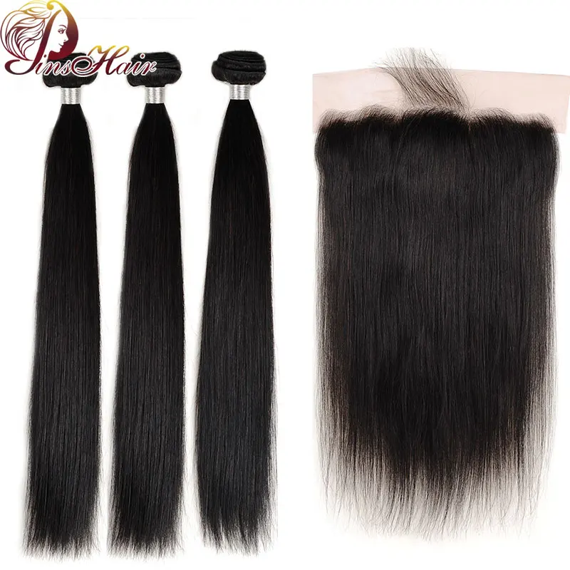 Перуанские натуральные цветные человеческие пряди волос с передним Pinshair, не Реми, прямые пряди волос с закрытием, предварительно выщипанные волосы