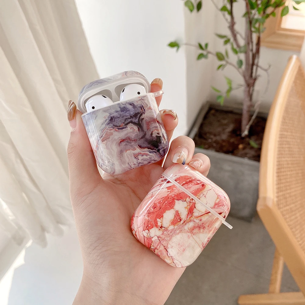 

Чехол для наушников Apple AirPods 2 1, Роскошный чехол для наушников с мраморным рисунком, чехол для AirPod Air Pods 2/1, аксессуары