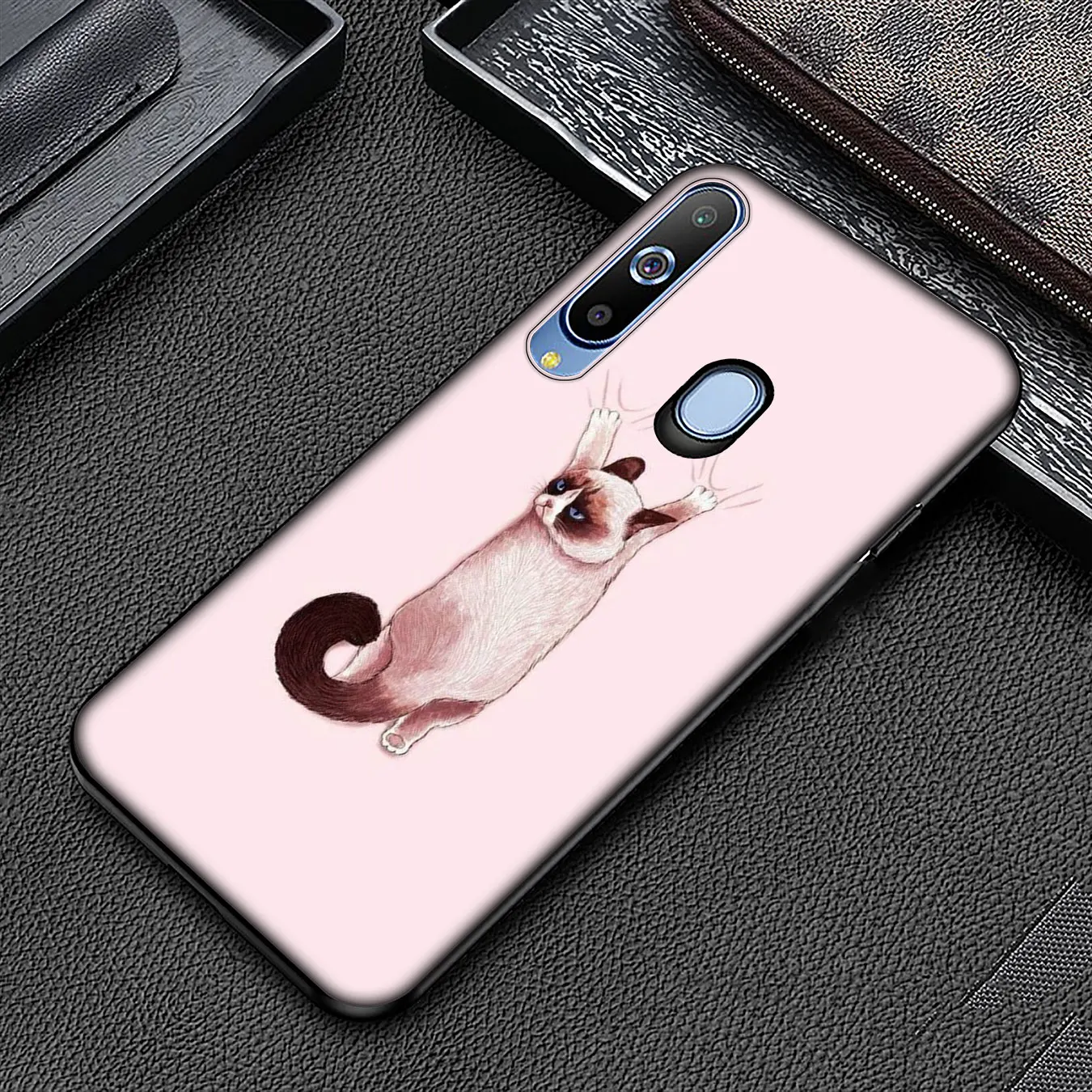 Мягкий чехол для телефона IYICAO Space Moon Cat Samsung Galaxy A51 A71 A81 A91 A41 A21 A11 A01 A2 Core J8 J7 J6 J4 Plus Prime