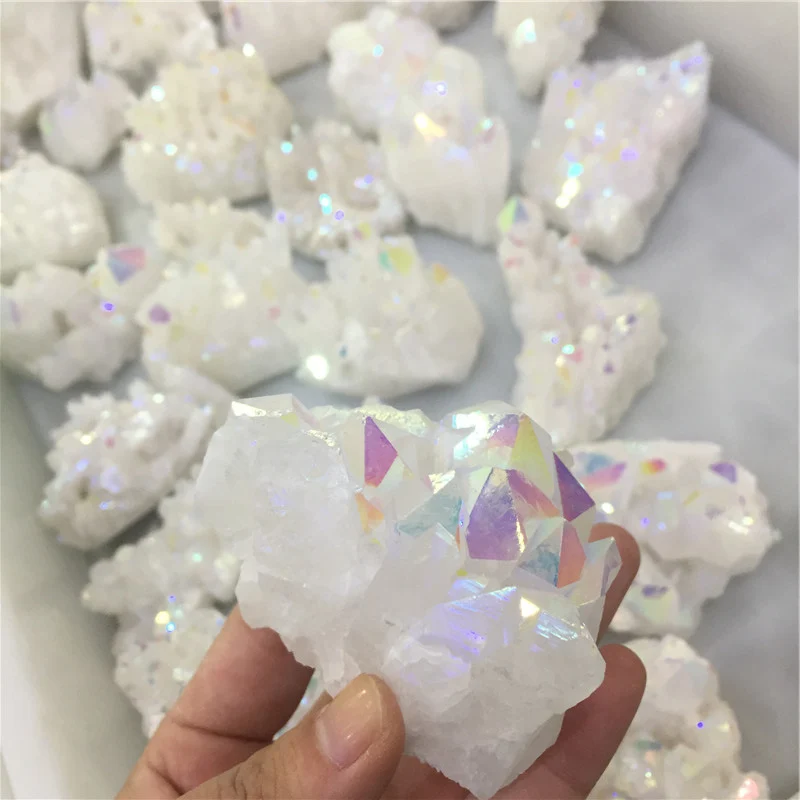 Хит продаж! 50 70 г натуральный белый кластер с кристаллами ангельская Аура