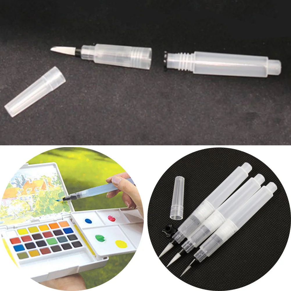 

3pcs Watercolor Kids Gift Plastic Stationary School Doodling Students Portable Art Painting Durable Fountain Pen Set