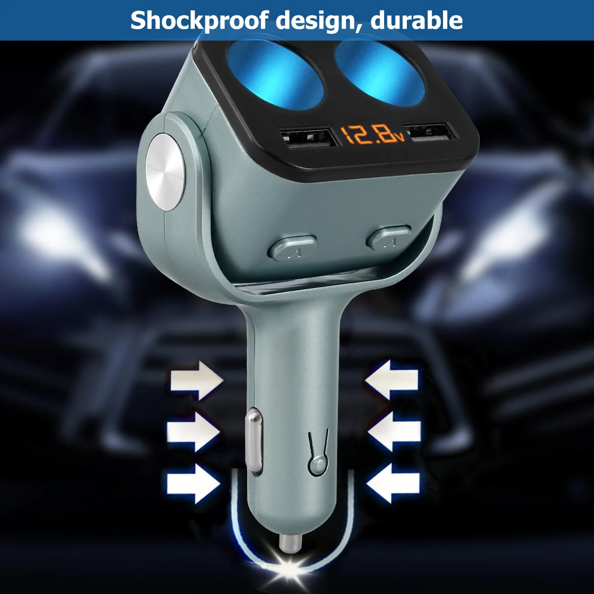 Зарядное устройство 5 8 а с двумя USB портами QC3.0 12/24 в светодиодный дисплей адаптер