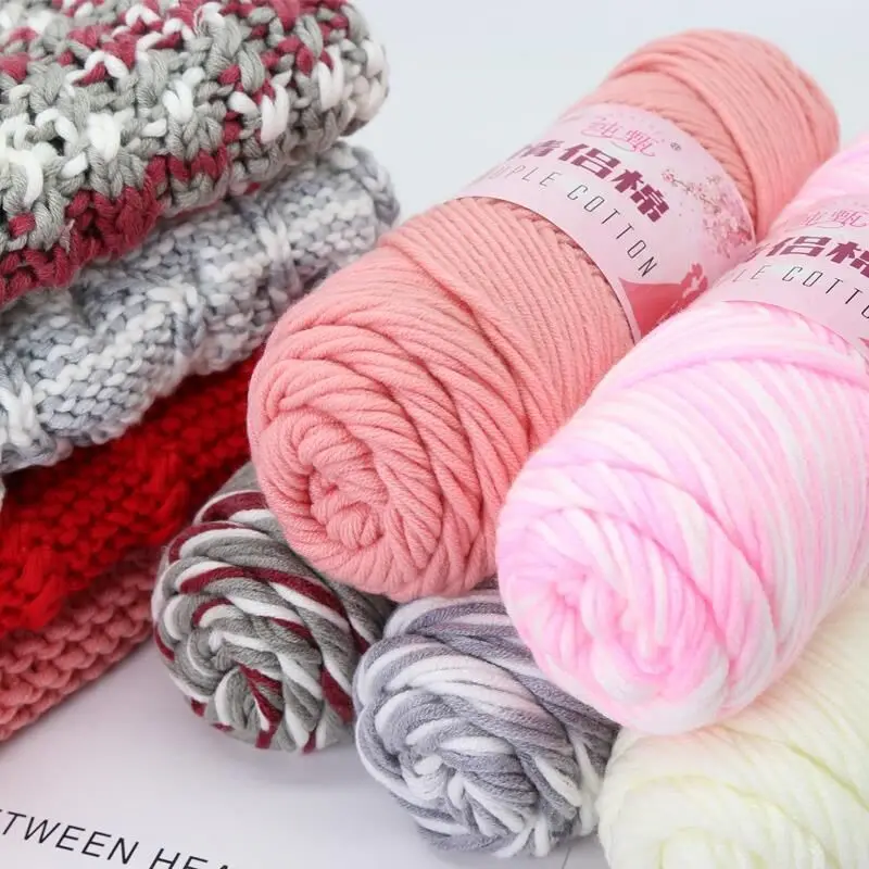 100 г новой мягкой молочной хлопковой пряжи для детей для вязания пледов, вязания крючком, вязания подушек и шарфов, антипилинг.