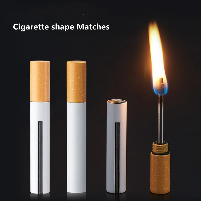 

2021 New Cigarette Shape Matches Million Times Matches Oil Lighter Easy to Carry Outdoor Make Fire For Survival in the Wild