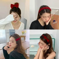 vintage red big large velvet bow hair clip for women girls wedding hair bands korean hairpins barrette hair accessories headband