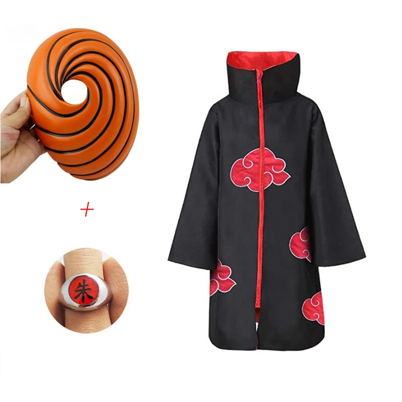 Akatsuki Tobi Обито маска для косплея с длинным рукавом Плащ Хэллоуин Карнавал смешной