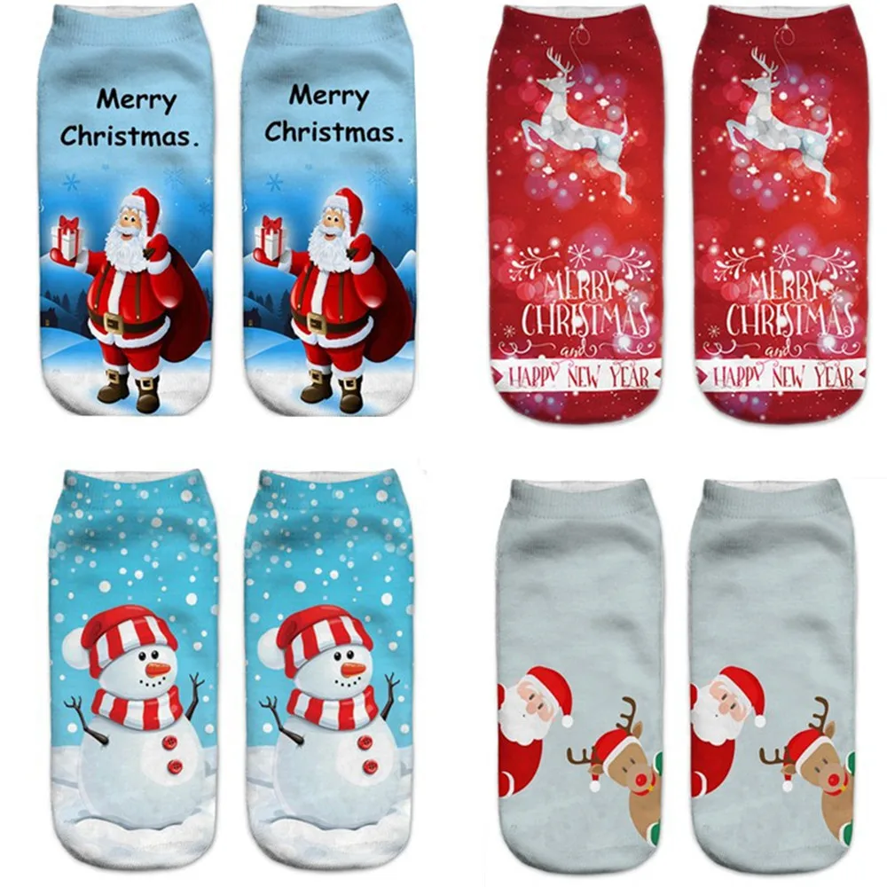 

20 styles Christmas pattern female socks Neutral Santa Claus series emoji cute elk snowman Christmas gift boat socks women socks