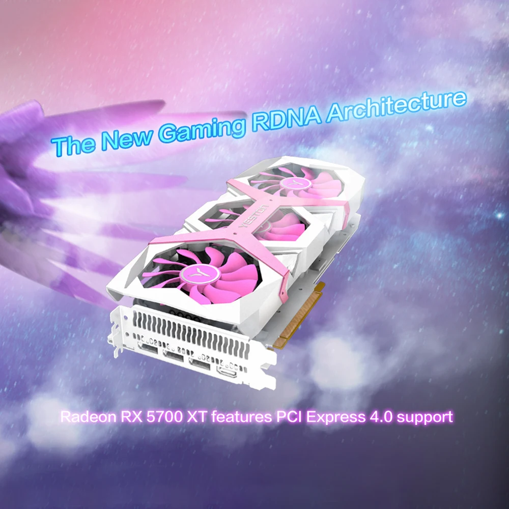 Yeston RX5700XT-8GD6 PA графическая карта Navi10 7m RDNA PCI Express 4,0 низкое энергопотребление GPU