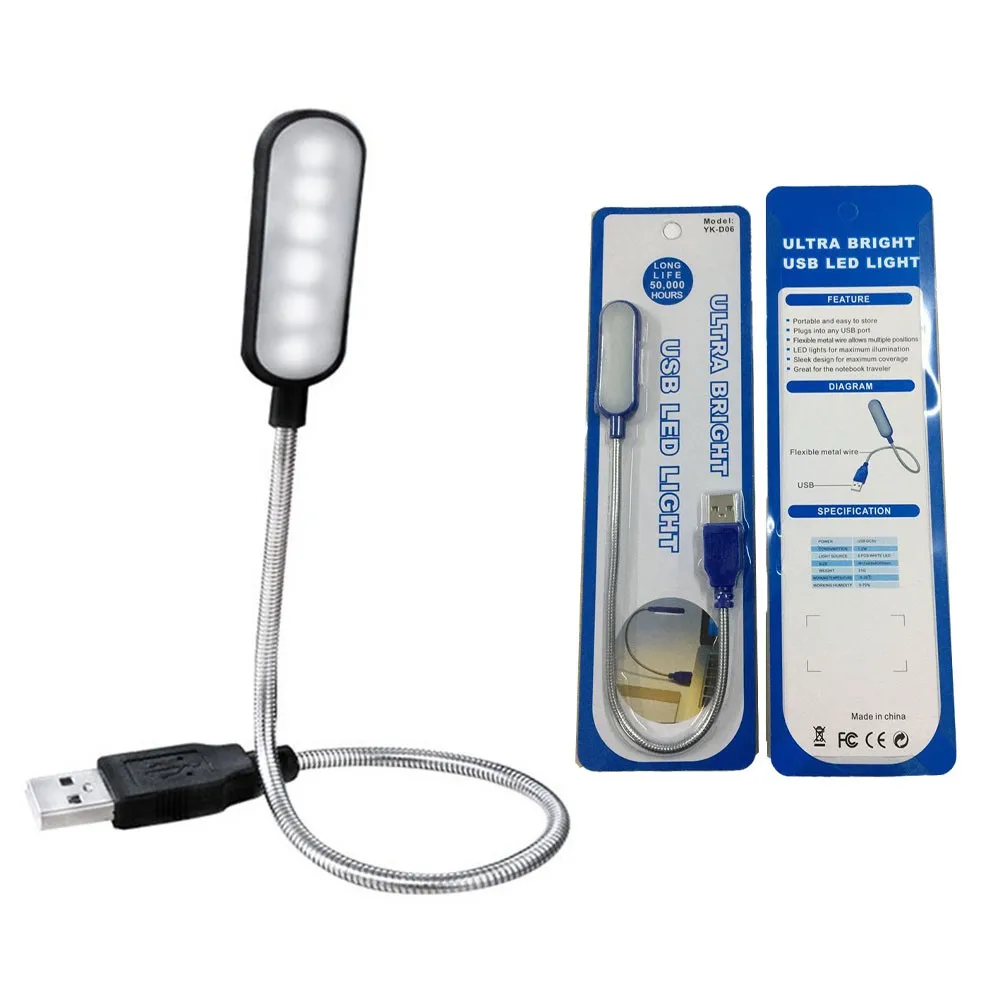 

Flexible Portable Light Bright Reading Desk Lamp 6 LED 5V USB Lamp Suitable For Mobile Power Notebook Computer Shine Bright