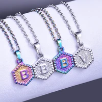 stainless steel necklace for men women initial chain 18 inch decoration on the neck necklaces 26 letters fashion choker alphabet