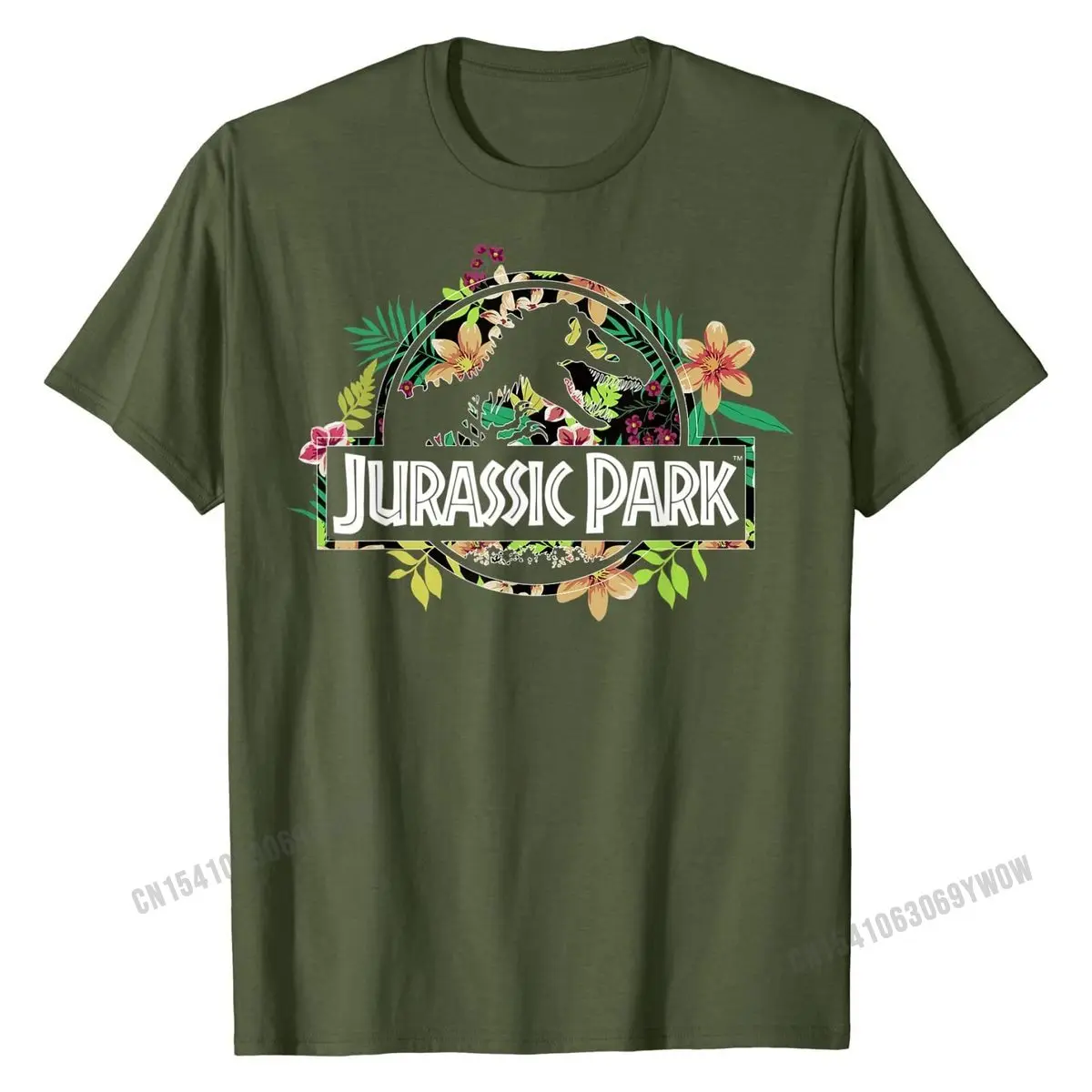 Jurassic Park Floral Tropical Fossil Logo Graphic T-Shirt Cotton T Shirts for Men Normal Tees Rife Design | Мужская одежда