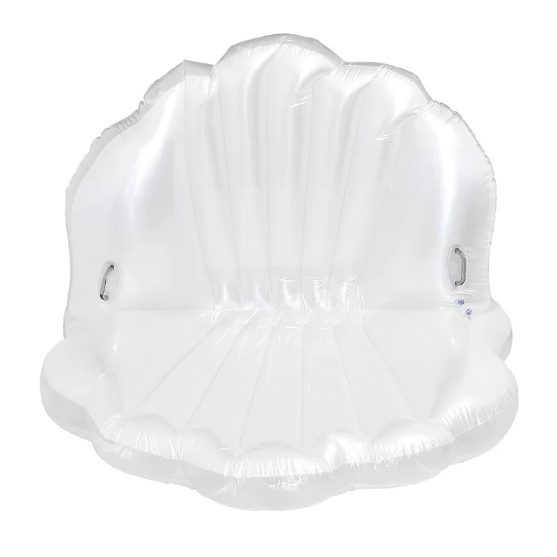 

HULK Outdoor Inflatable Shell Pool Floats White Shell Swimmming With Handle Scallop Row Aqua Lounger Floatsing Raft Swim Toys