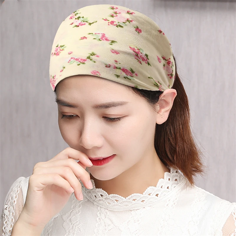 

Simple Temperament Cashew Flower Hair Scraf for Women Girls Cloth Crescent Print Cross Floral Wide Brim Head Band Accessories
