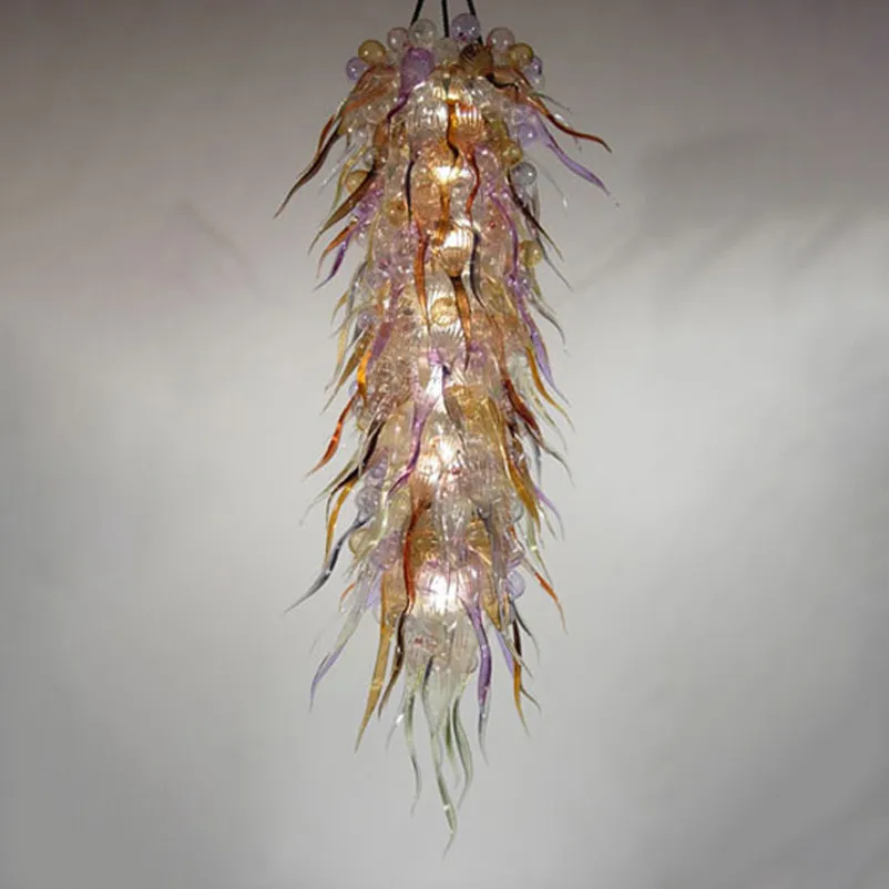 

Modern Hand Blown Glass Pendant Lamps LED Bulbs Murano Chandelier Living Room 54 or 60 Inches