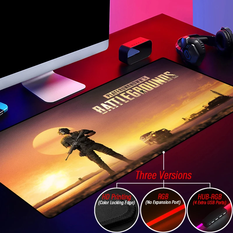 RGB PUBG коврик для мыши пользовательский концентратор игровой PLAYERUNKNOWN'S BATTLEGROUNDS 4