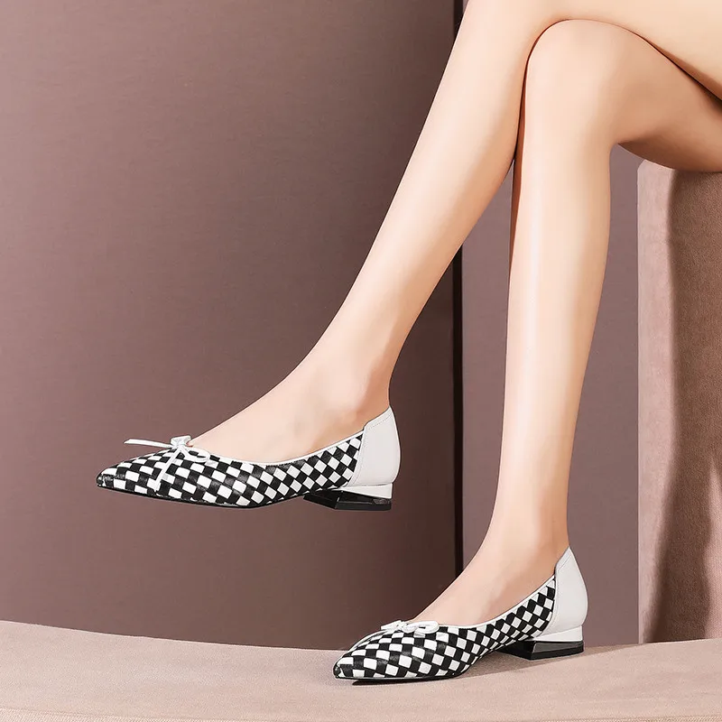 

MoonMeek 2020 new arrival fashion women pumps genuine leather summer ladies shoes square heels pointed toe casual shoes