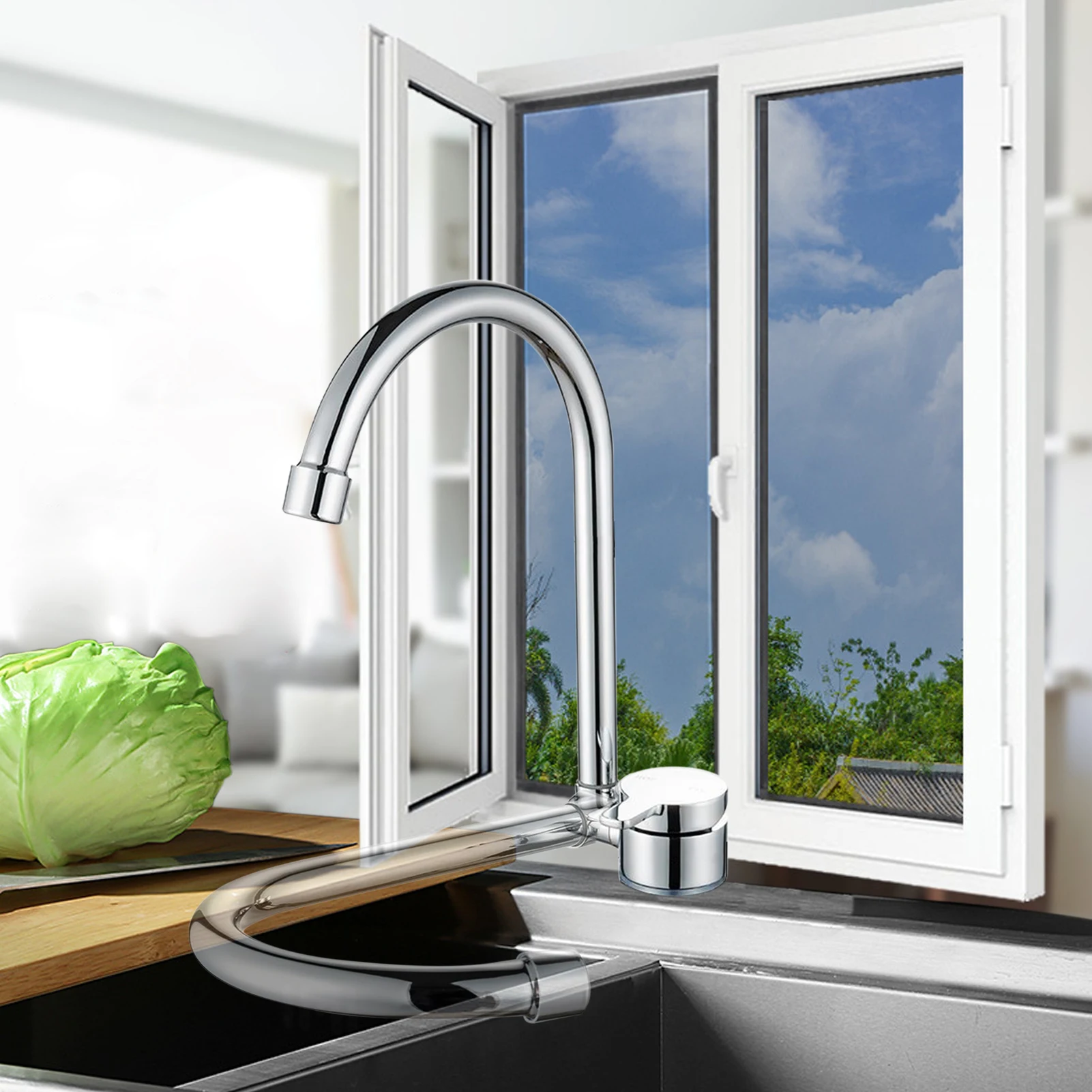 Кран для кухни складная подставка на раковину градусов с высокой дугой одной