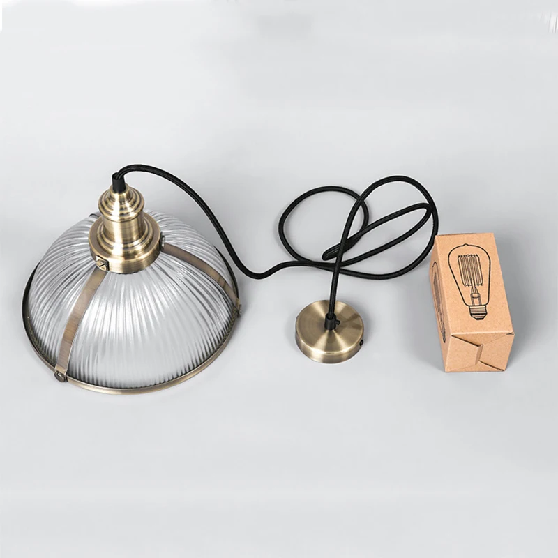 

Vintage Hanging Lamp Pendant Lights Fixtures Glass Shade Loft Luminaire Suspension Led Pendant Lamp for Dining Room Office E27