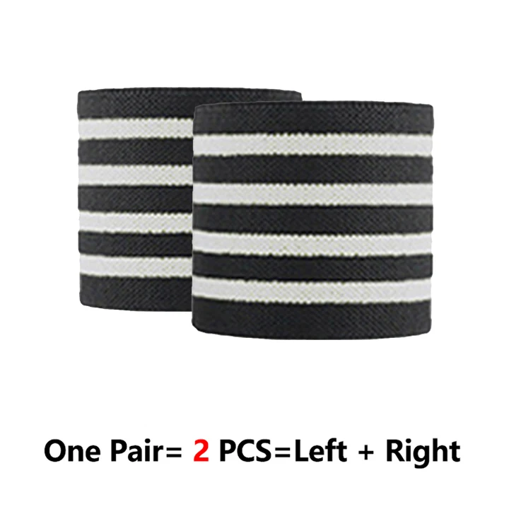 White Four Stripes ROEGADYN профессиональная Тяжелая атлетика 2 м эластичный наколенник фитнес наколенник поддерживающий фиксатор тяжелый вес приседания тренировочный наколенник - Цвет: White Four Stripes