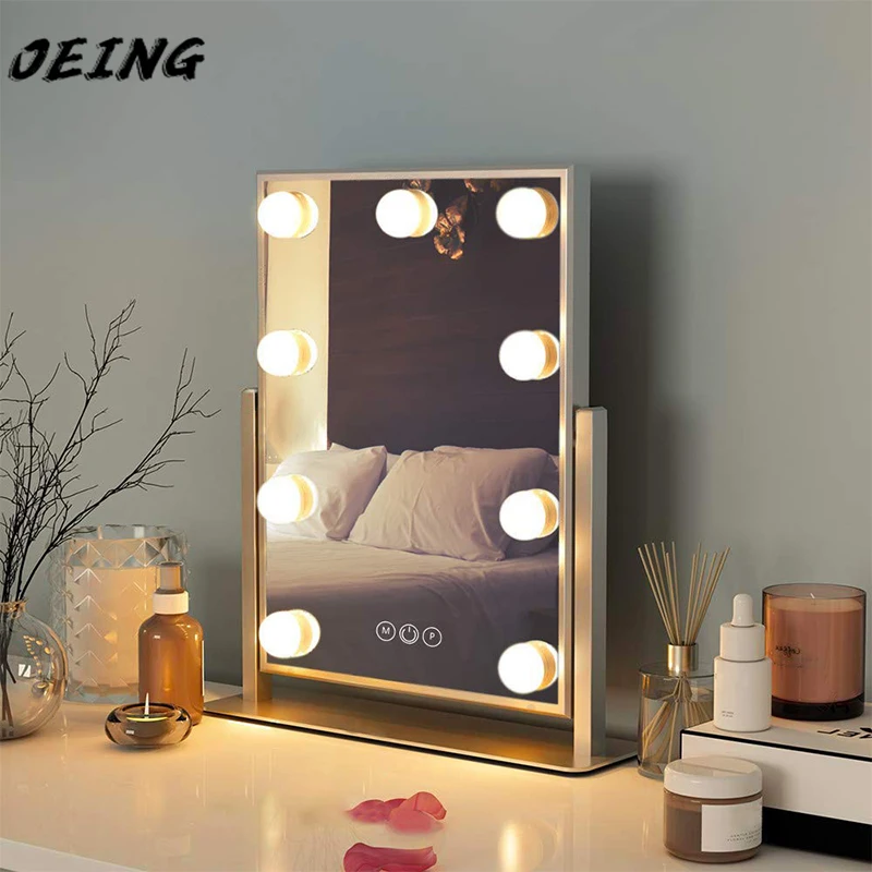 

Hollywood Make-UP Mirror With Light Lntelligent Touch 3-Color Adjustable Light Adjustable 10 Times Magnification Make-UP Mirror
