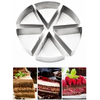 1 set 6 points triangular mold round mousse ring stainless steel cookie mold pastry slicers baking tools