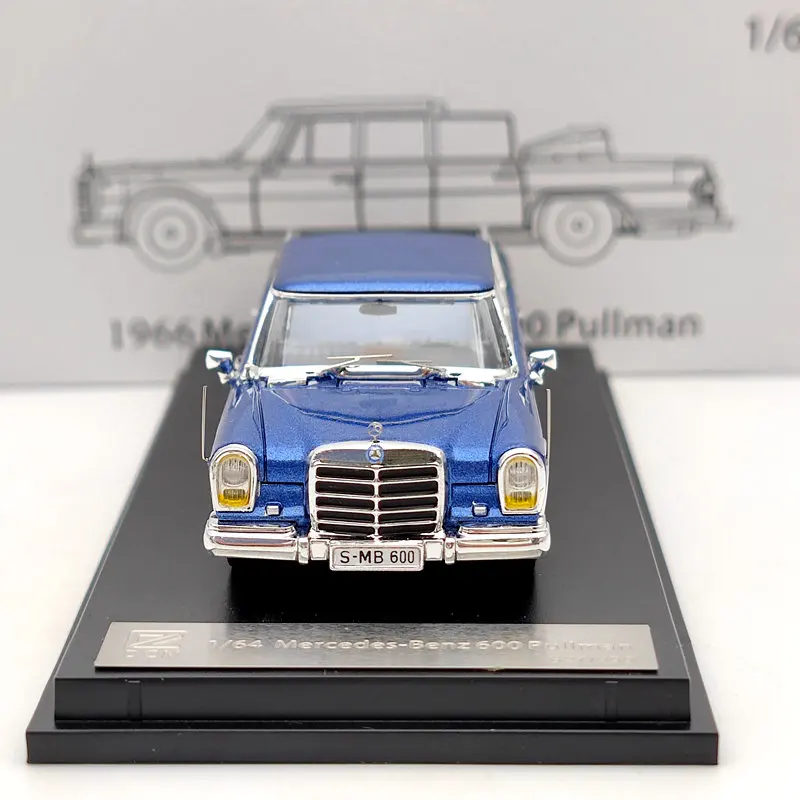 DCM 1:64 для 1966 M ~ ceders-B nz 600 Pullman Convertible Blue Limited Diecast модель |