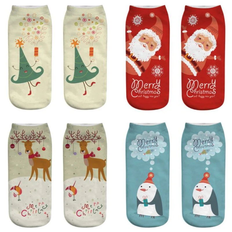 

Happy Christmas Sock Lovely Harajuku Patterned Cotton Short Stockings Street Style Autumn Winter Gift For A Man Women's Socks