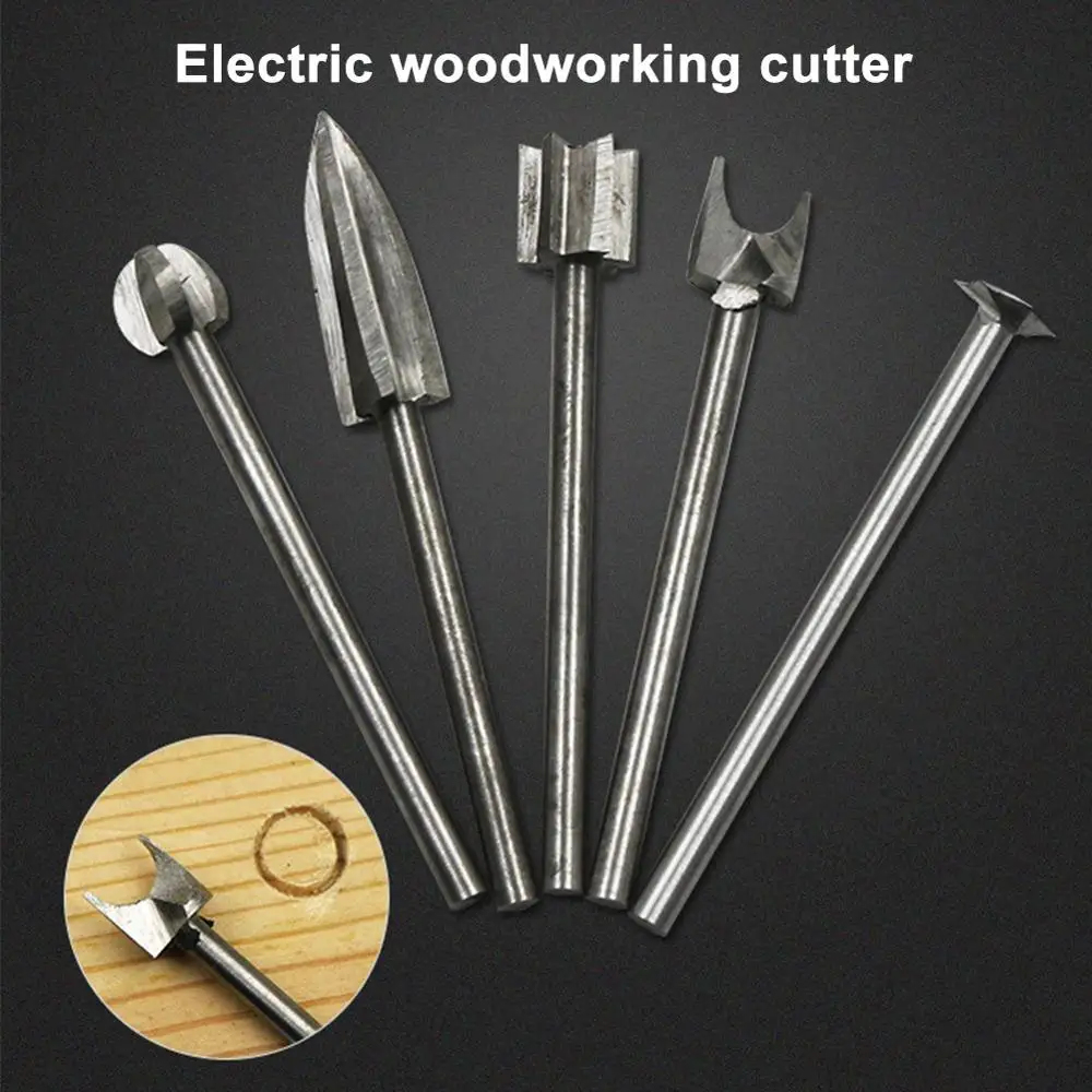 

5pcs Engraving Drilll Bits Tools Mini Drill Bit Set Cutting HSS Routing Router Grinding Bits Milling Cutters for Wood Carving To