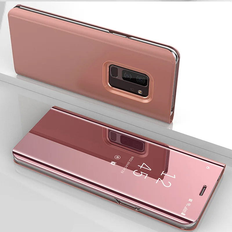 Rose Gold Зеркальный чехол для смартфона samsung S10 E S9 S8 S7 S6 Edge Plus Note 10 Pro 8 9 5 4 A9 star lite C8 J2 Prime - Цвет: Rose Gold